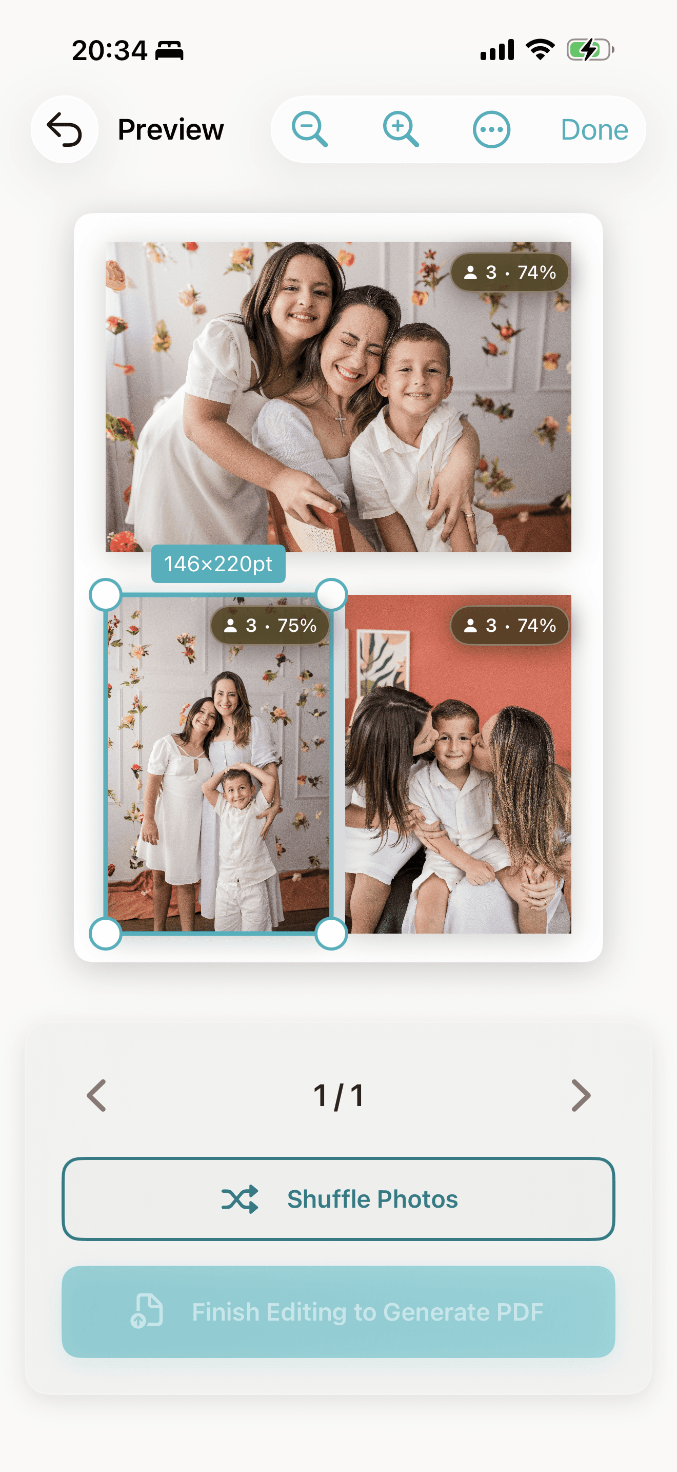 Layout preview screen