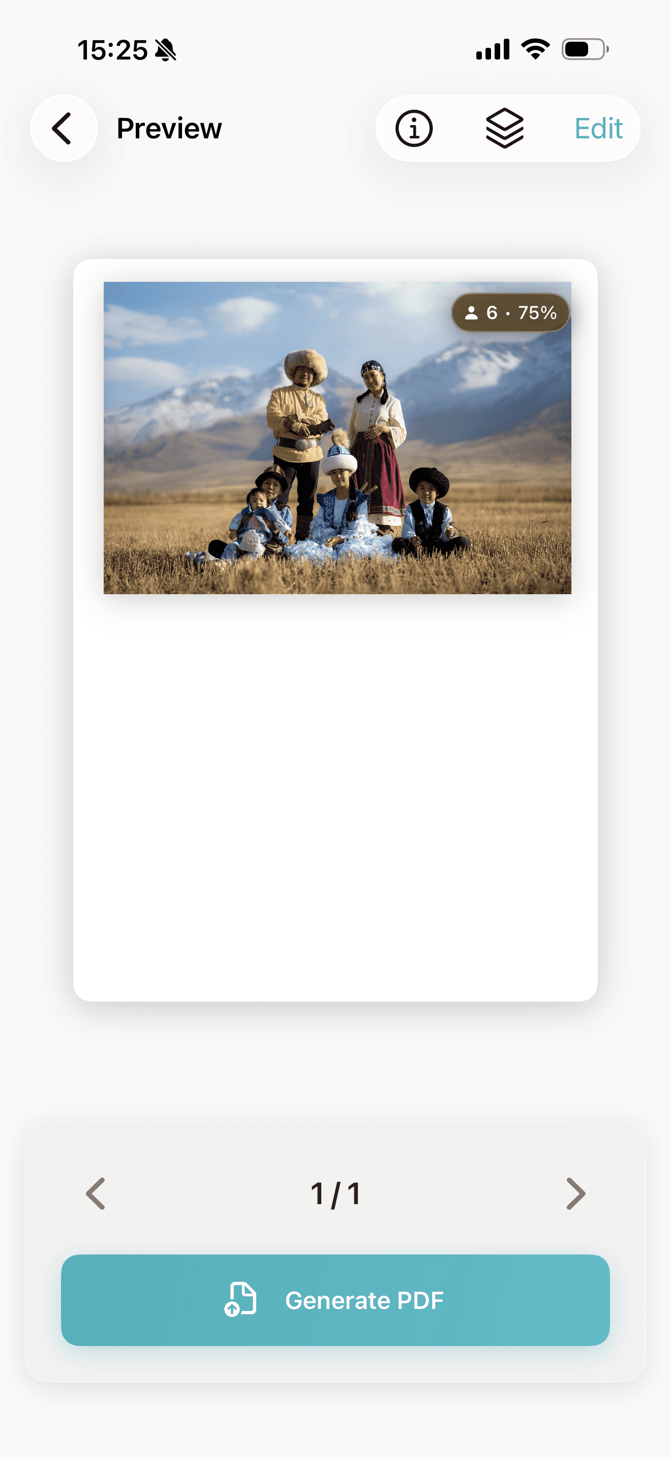 Photo selection screen