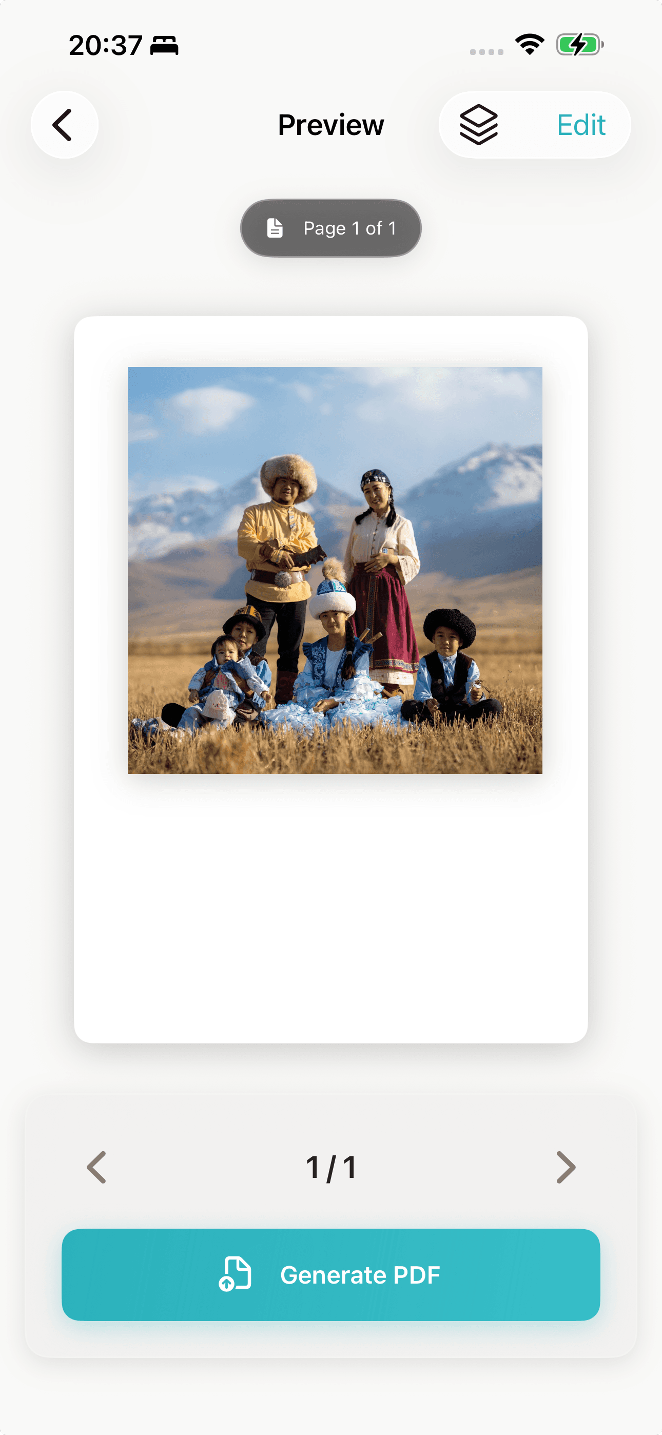 Photo selection screen